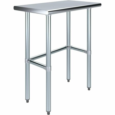 AMGOOD 18 in. x 30 in. Open Base Stainless Steel Metal Table WT-1830-RCB-Z